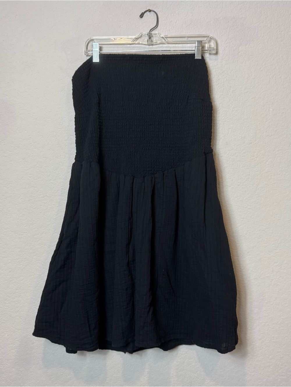Universal Thread Smocked Mini Dress Gauzy 100% Cotton Blck Women's Plus Size 1X